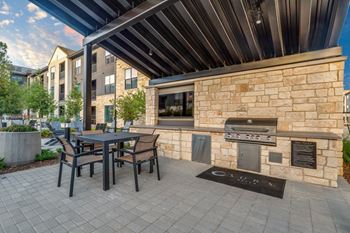 Pavilion with gas grills and seating area